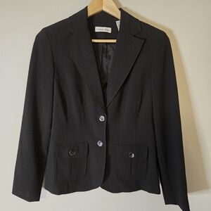 Amanda Smith Black 2 Button Blazer Size 6 Womens Rn 13711 83% Polyester
